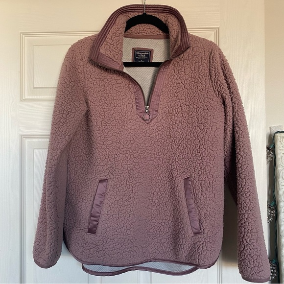 Mauve Abercrombie Quarter Zip Pullover - Picture 1 of 4